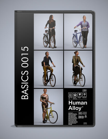 3D human models cycling bundle, 5 photogrammetry scanned people for archviz