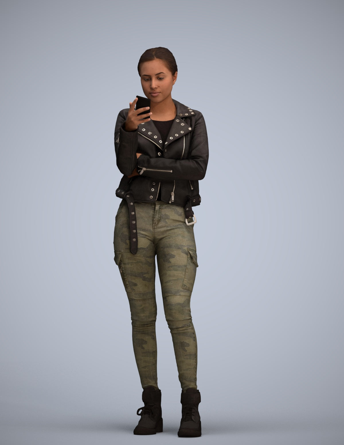 photogrammetry 3D woman casual standing, realistic human model archviz FBX