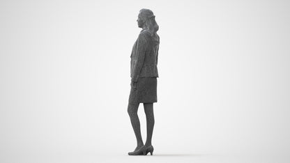 realistic 3D human woman business, archviz people FBX OBJ for Blender, square thumbnail