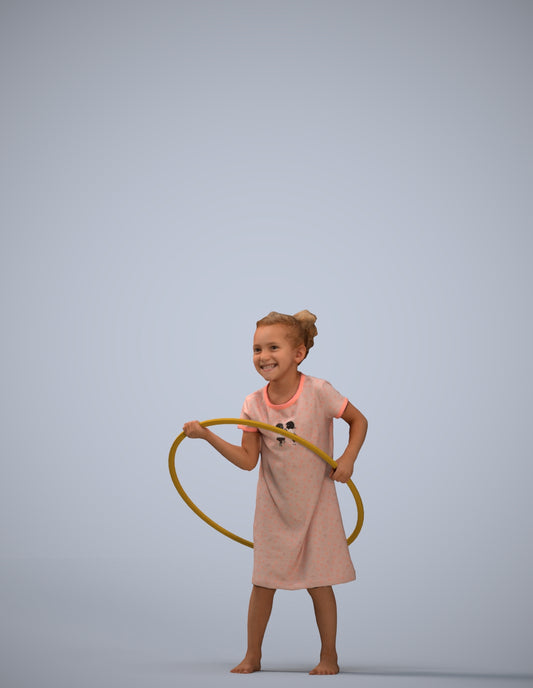 realistic 3D people girl casual kids, render-ready for V-Ray and Corona, FBX OBJ