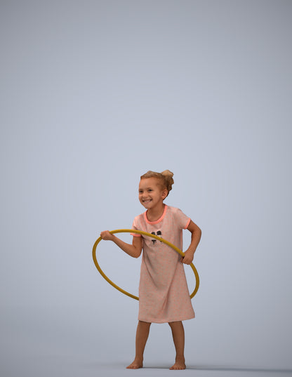 realistic 3D people girl casual kids, render-ready for V-Ray and Corona, FBX OBJ