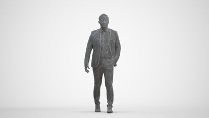 photogrammetry 3D man business, realistic human model archviz FBX, three-quarter front view render