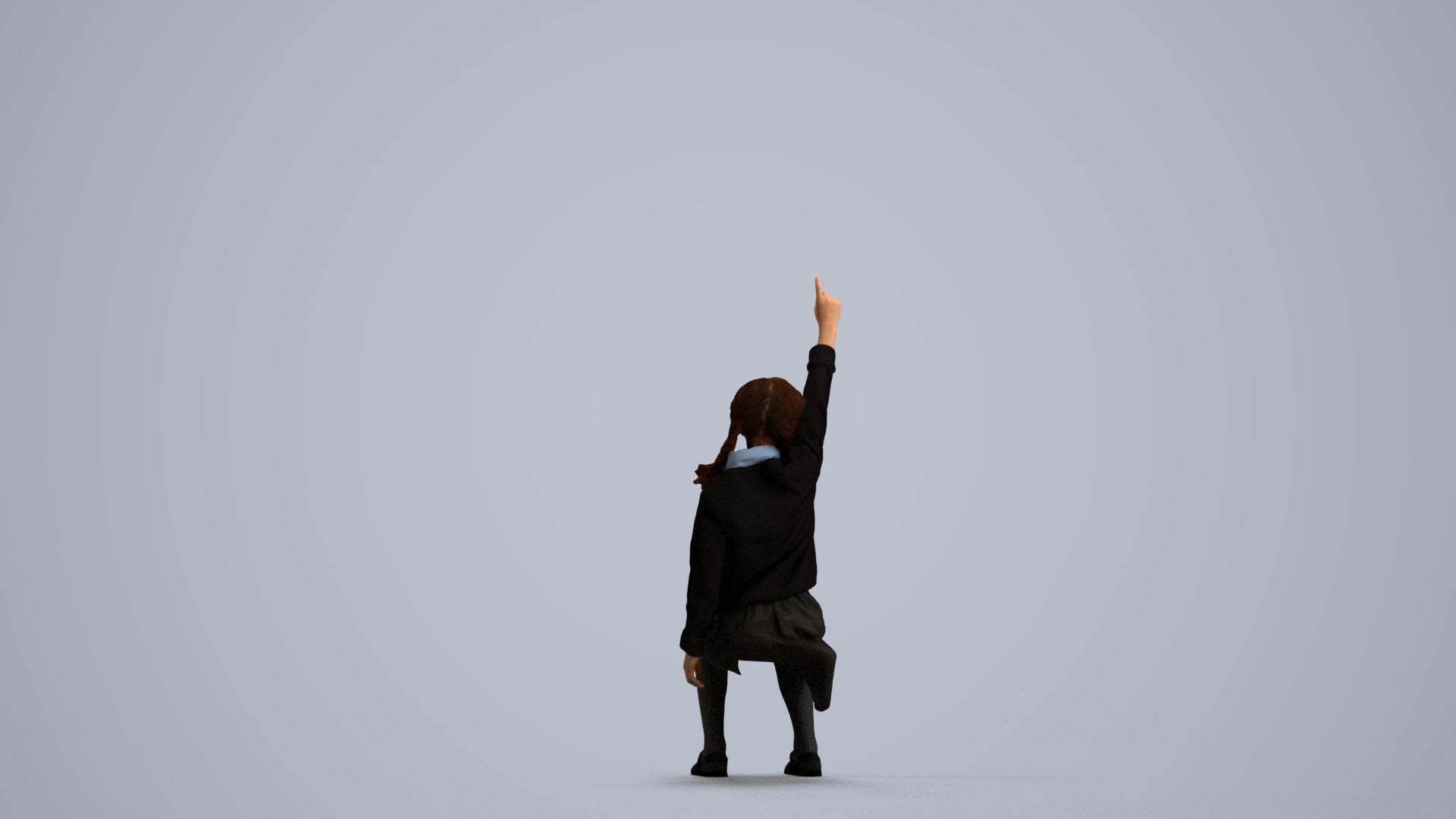 photogrammetry 3D girl kids, realistic human model archviz FBX, front view render
