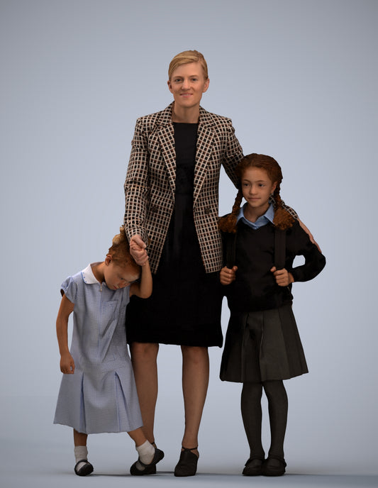 photogrammetry 3D girl kids, realistic human model archviz FBX