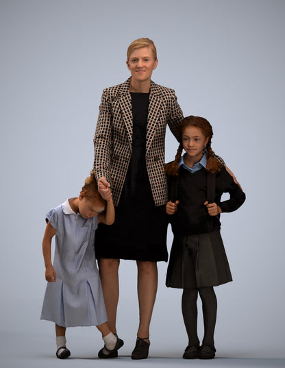 photogrammetry 3D girl kids, realistic human model archviz FBX