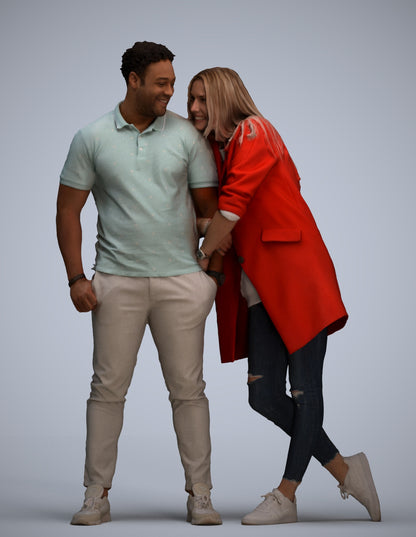 realistic 3D man casual shopping, scanned archviz people for Blender and 3ds Max
