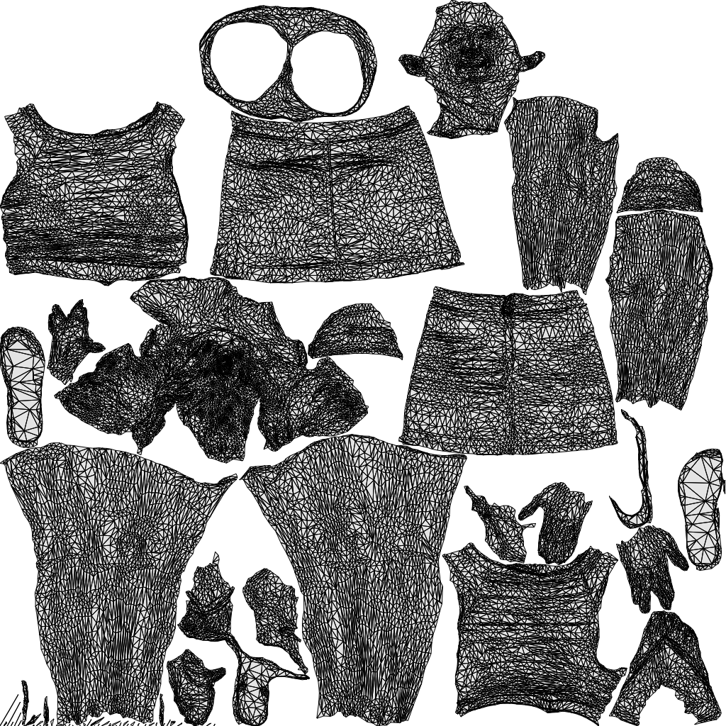 3D people model woman casual walking, scanned human for 3ds Max rendering, wireframe top-down view