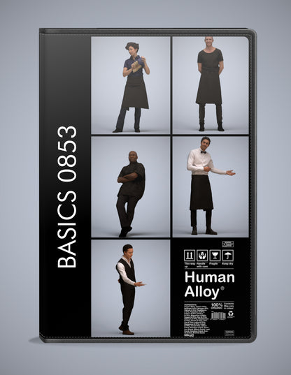 realistic 3D people hospitality set, 5 render-ready models for V-Ray and Corona