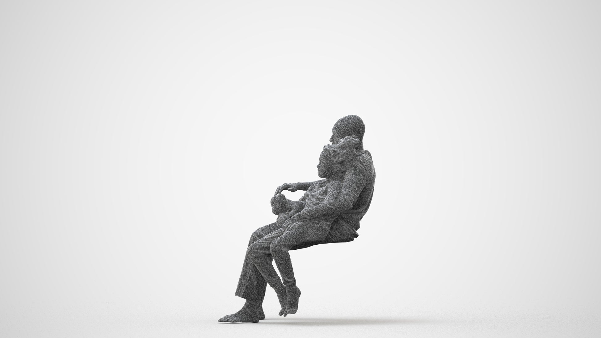 3D human model girl casual kids, photogrammetry scanned person for archviz, square thumbnail