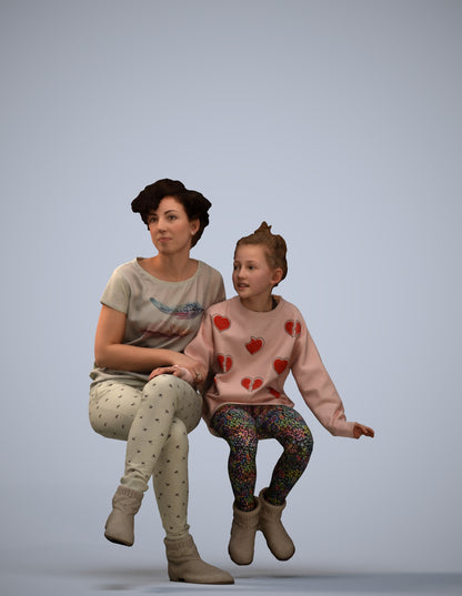 realistic 3D people girl kids, render-ready for V-Ray and Corona, FBX OBJ