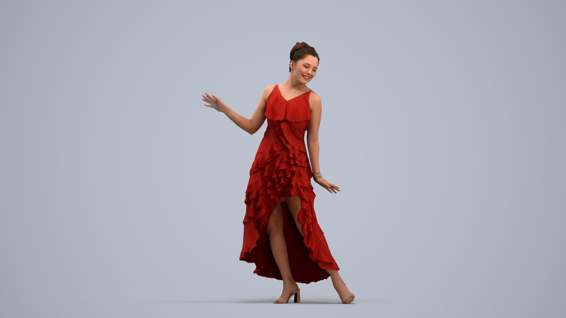 realistic 3D people woman formal dancing, render-ready for V-Ray and Corona, FBX OBJ, standing pose render