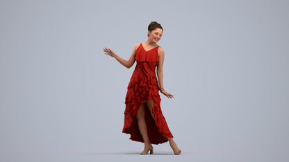 realistic 3D people woman formal dancing, render-ready for V-Ray and Corona, FBX OBJ, standing pose render