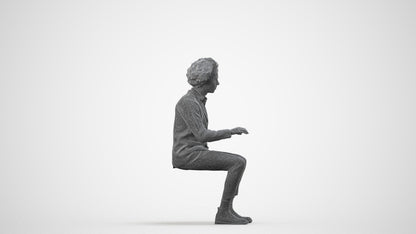 realistic 3D man business, scanned archviz people for Blender and 3ds Max, wireframe side view