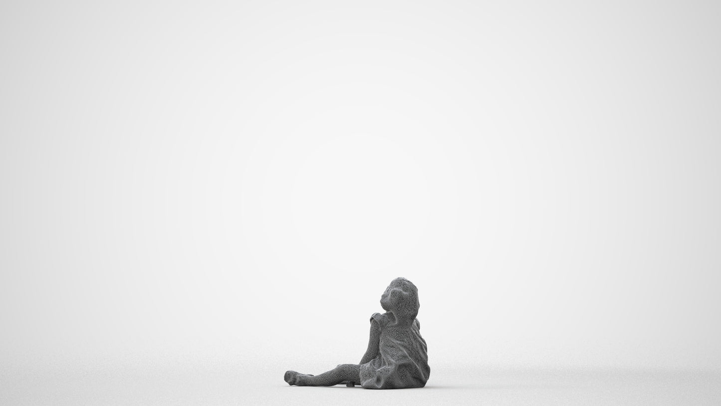 photogrammetry 3D girl casual kids, realistic human model archviz FBX, square thumbnail