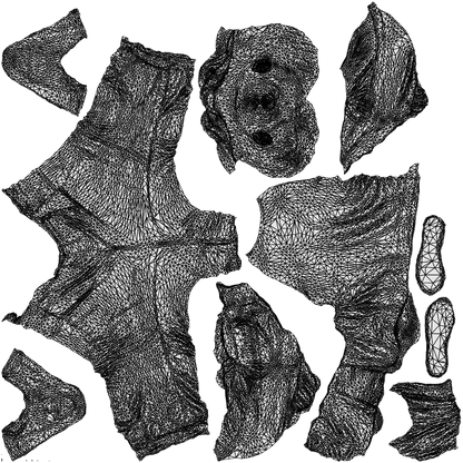 realistic 3D people boy casual kids, render-ready for V-Ray and Corona, FBX OBJ, wireframe top-down view