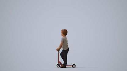 3D people model boy casual kids, scanned human for 3ds Max rendering, three-quarter view render