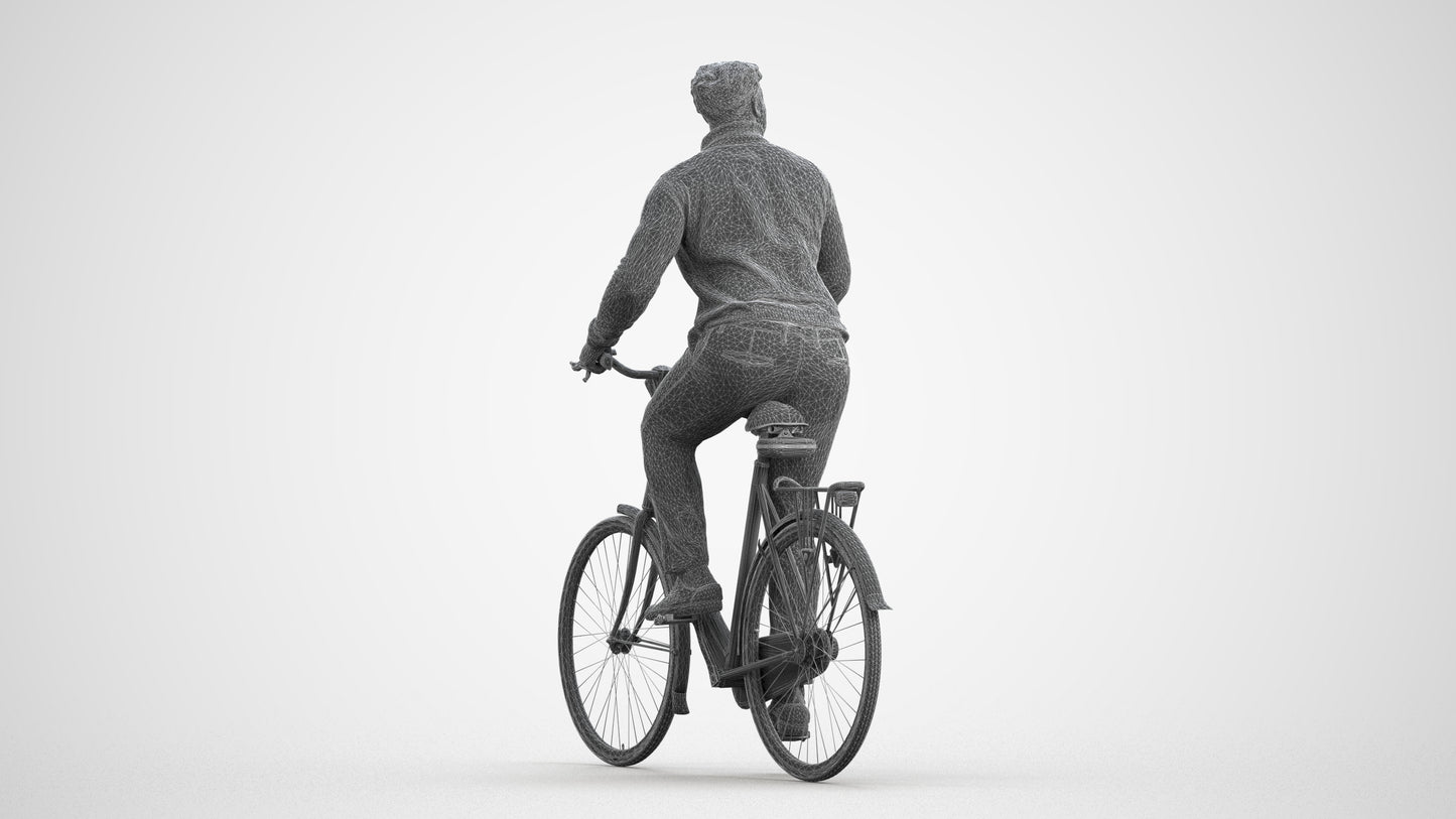 realistic 3D people man casual sitting, render-ready for V-Ray and Corona, FBX OBJ, wireframe front view