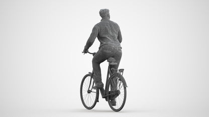 realistic 3D people man casual sitting, render-ready for V-Ray and Corona, FBX OBJ, wireframe front view