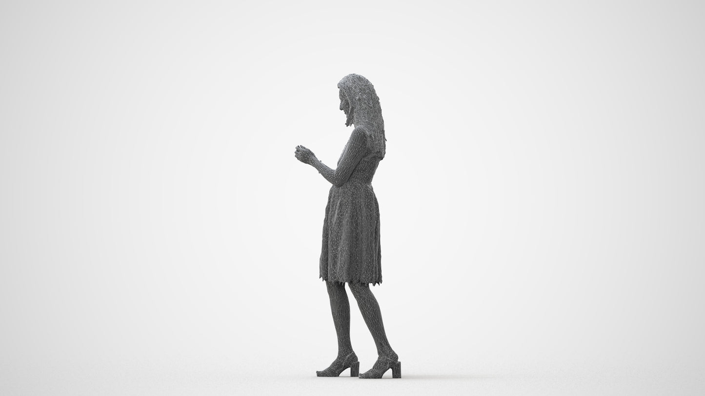 3D people model woman formal standing, scanned human for 3ds Max rendering, square thumbnail