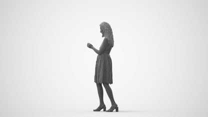 3D people model woman formal standing, scanned human for 3ds Max rendering, square thumbnail