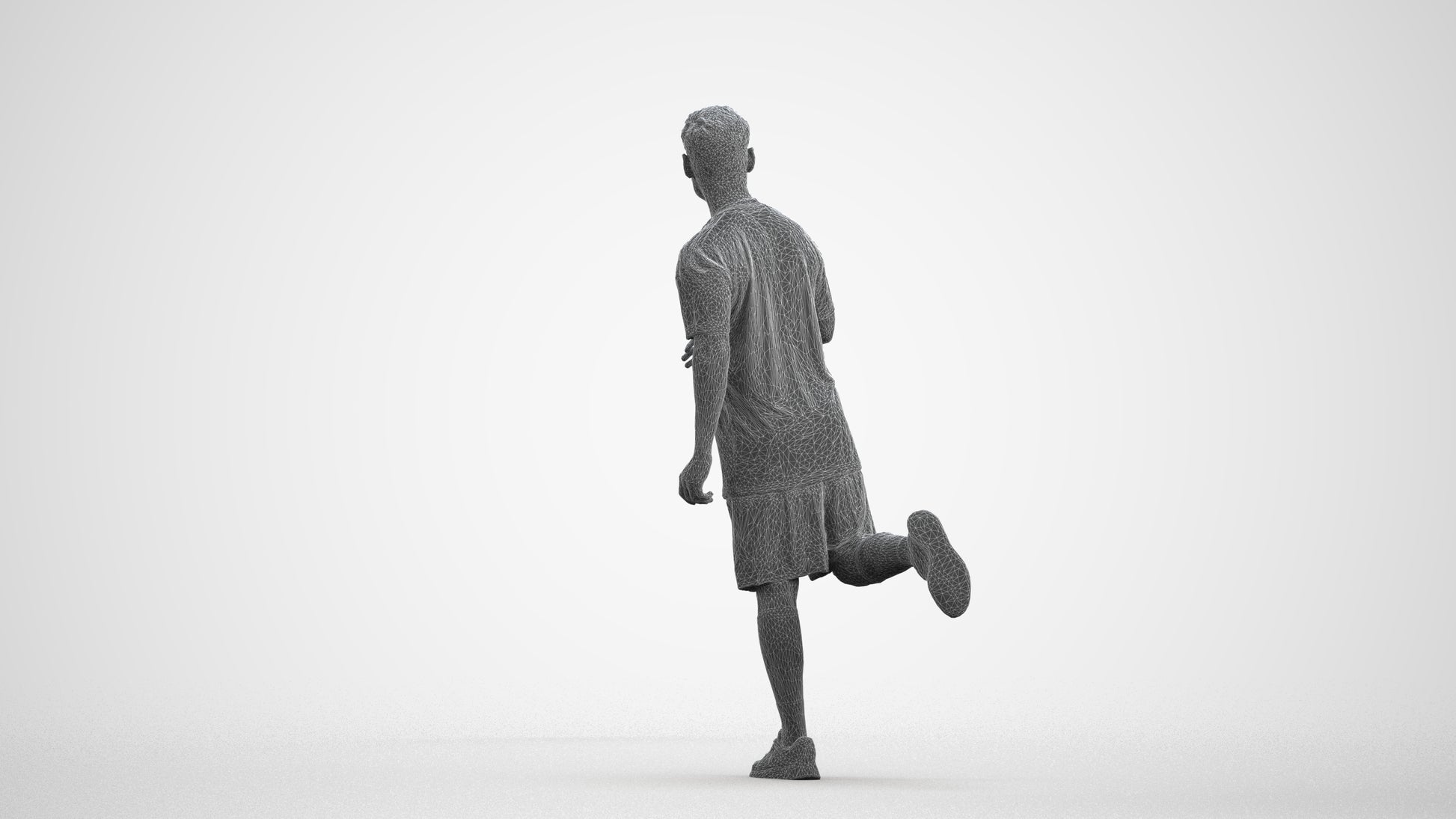 realistic 3D people man sport, render-ready for V-Ray and Corona, FBX OBJ, wireframe front view