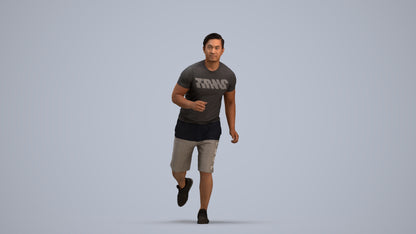 realistic 3D people man sport walking, render-ready for V-Ray and Corona, FBX OBJ, standing pose render