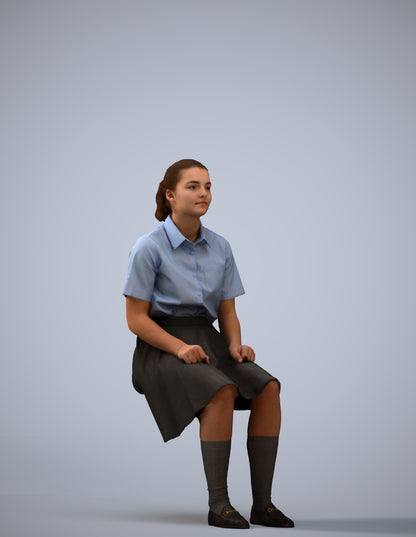 realistic 3D human girl kids, archviz people FBX OBJ for Blender