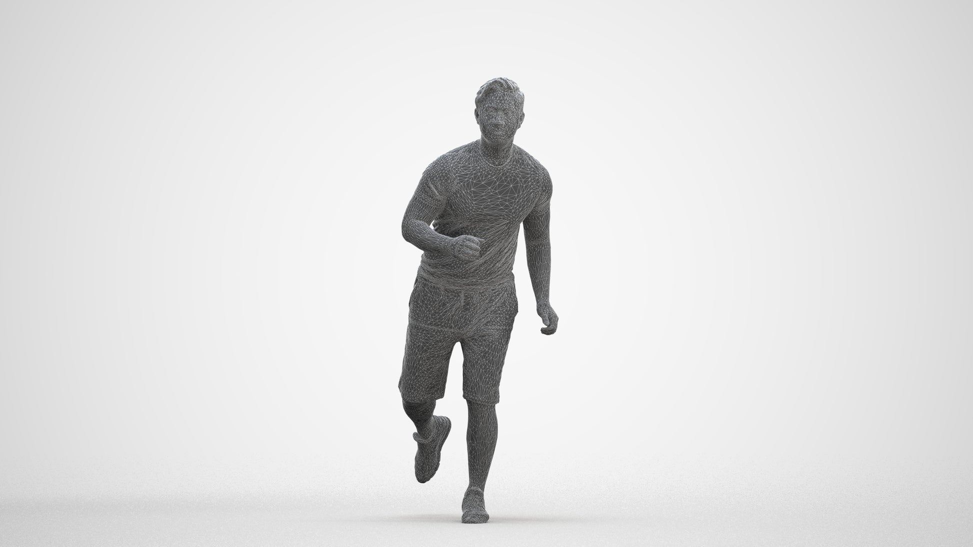 realistic 3D people man sport walking, render-ready for V-Ray and Corona, FBX OBJ, three-quarter front view render