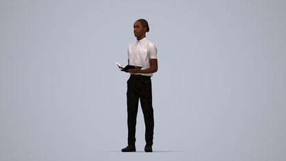 realistic 3D boy hospitality, scanned archviz people for Blender and 3ds Max, top-down view render