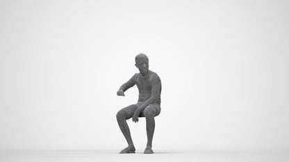 scanned 3D boy casual kids, photogrammetry people for Enscape and V-Ray, wireframe back view