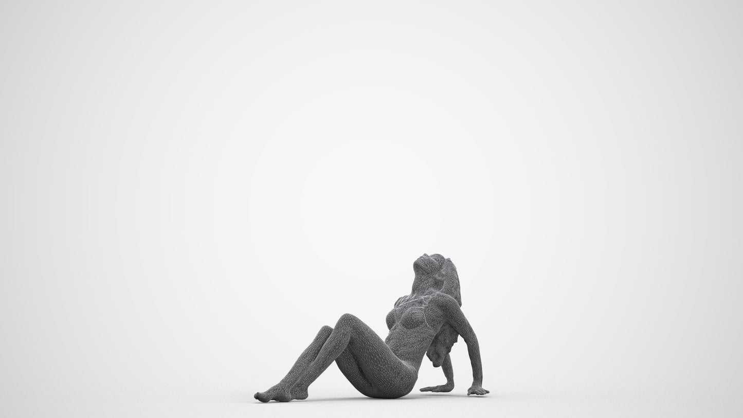 photogrammetry 3D woman mix, realistic human model archviz FBX, three-quarter front view render