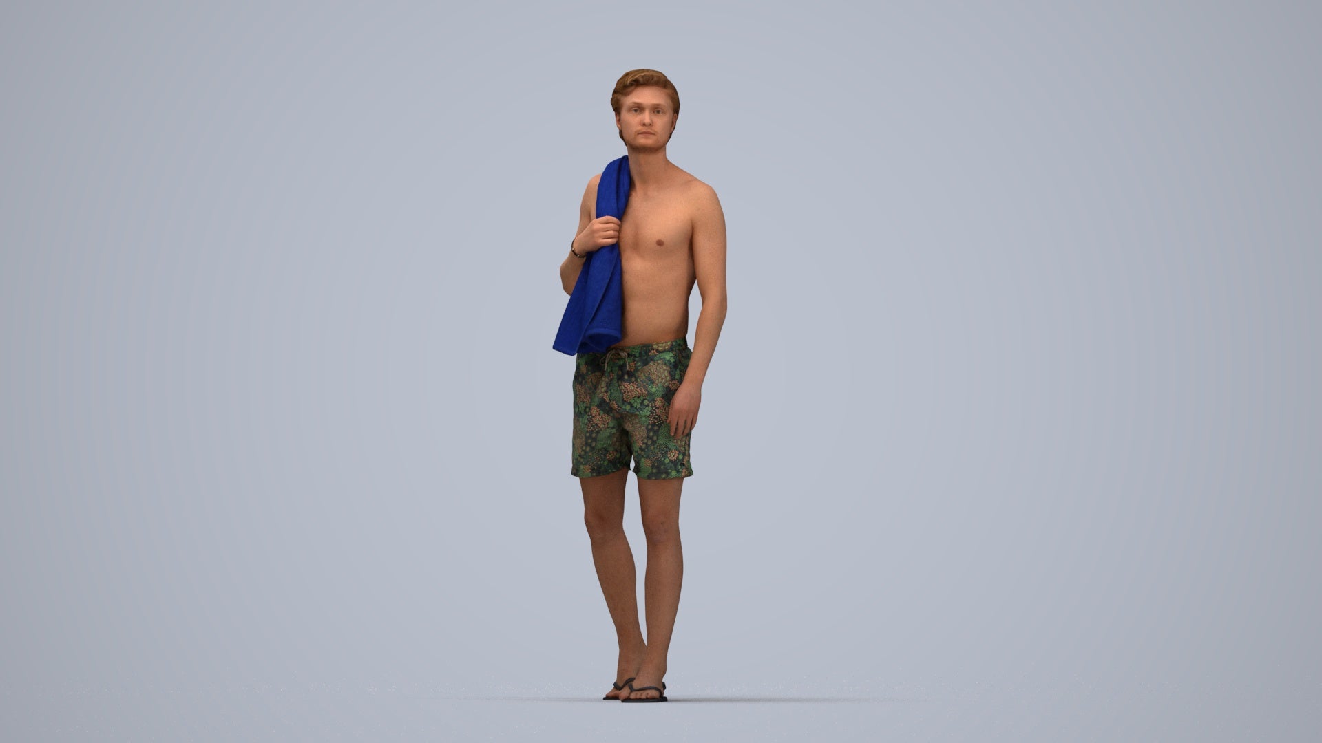 realistic 3D people man sport, render-ready for V-Ray and Corona, FBX OBJ, top-down view render