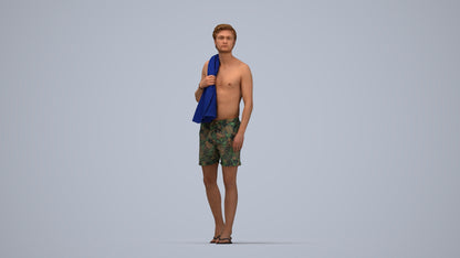 realistic 3D people man sport, render-ready for V-Ray and Corona, FBX OBJ, top-down view render