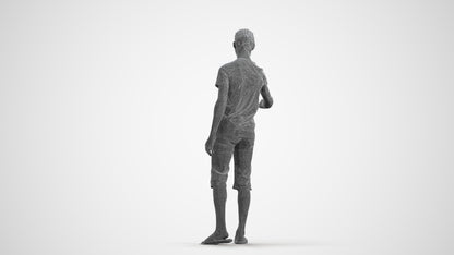realistic 3D people boy casual kids, render-ready for V-Ray and Corona, FBX OBJ, wireframe front view
