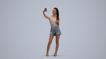 photogrammetry 3D woman casual standing, realistic human model archviz FBX, standing pose render