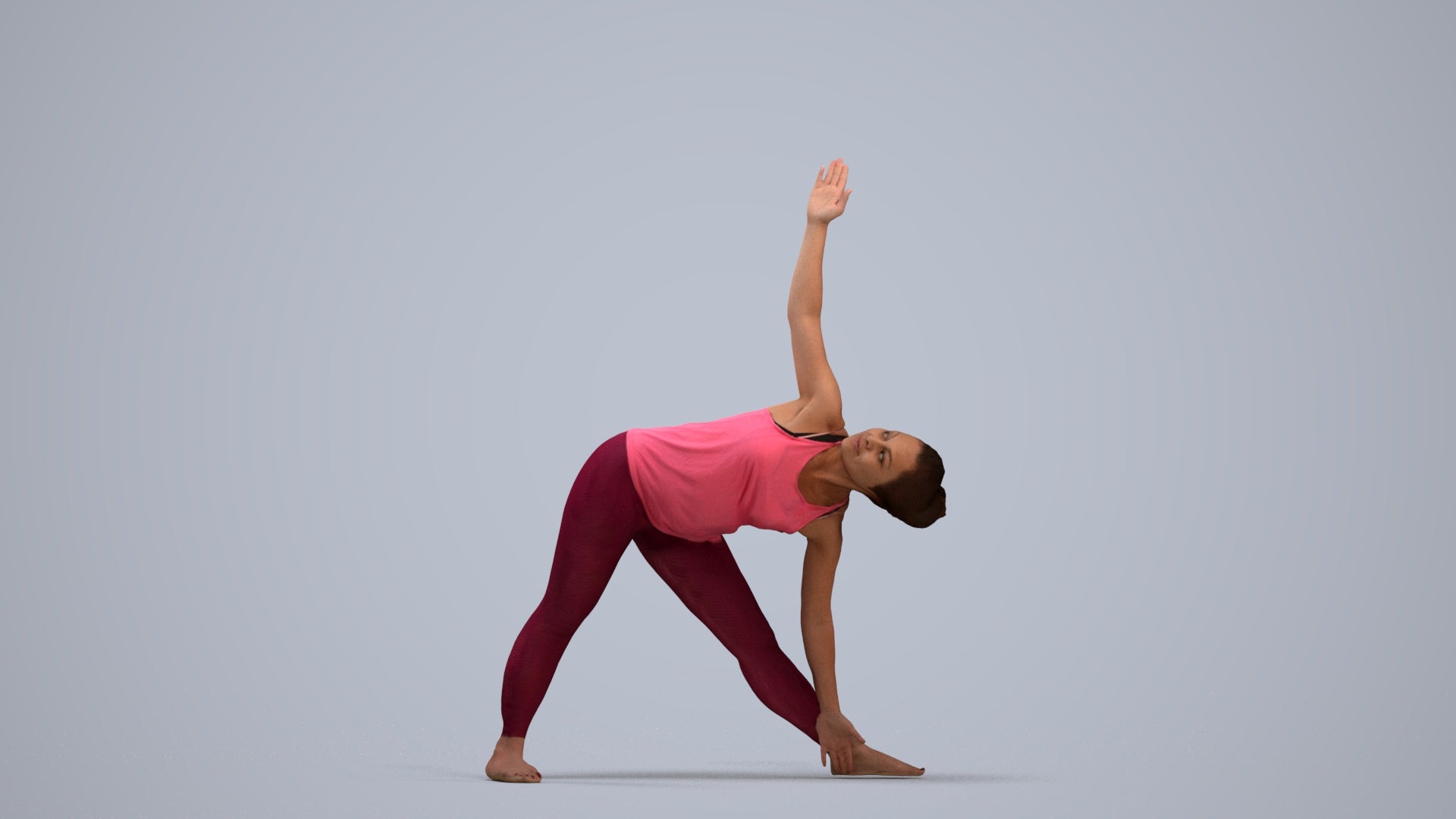 realistic 3D human woman sport, archviz people FBX OBJ for Blender, standing pose render