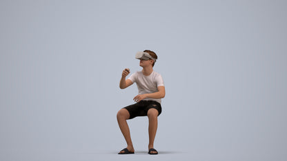 3D people model boy casual kids, scanned human for 3ds Max rendering, standing pose render