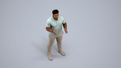 3D scanned man standing casual, photorealistic archviz people for Enscape and SketchUp, back view render