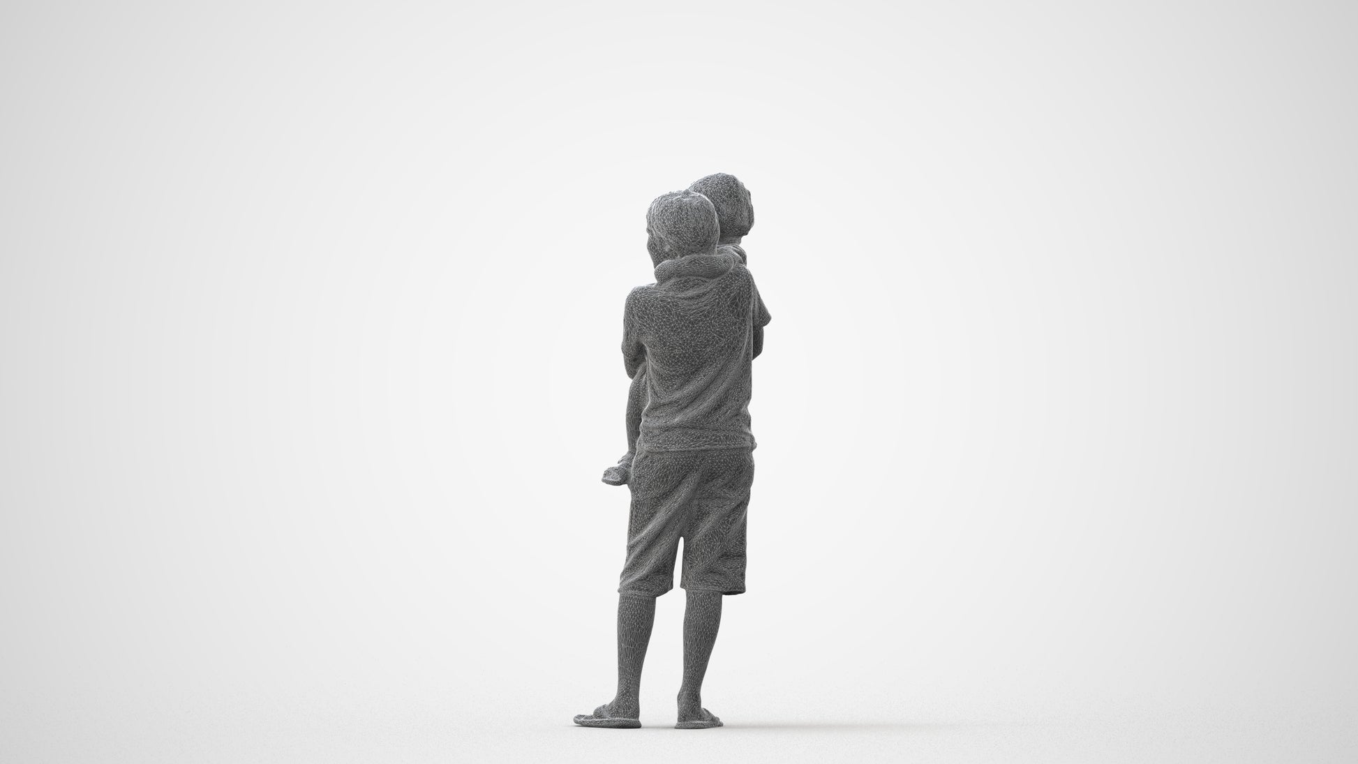 realistic 3D human boy casual kids, archviz people FBX OBJ for Blender, square thumbnail