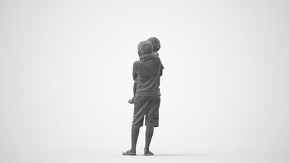 realistic 3D human boy casual kids, archviz people FBX OBJ for Blender, square thumbnail