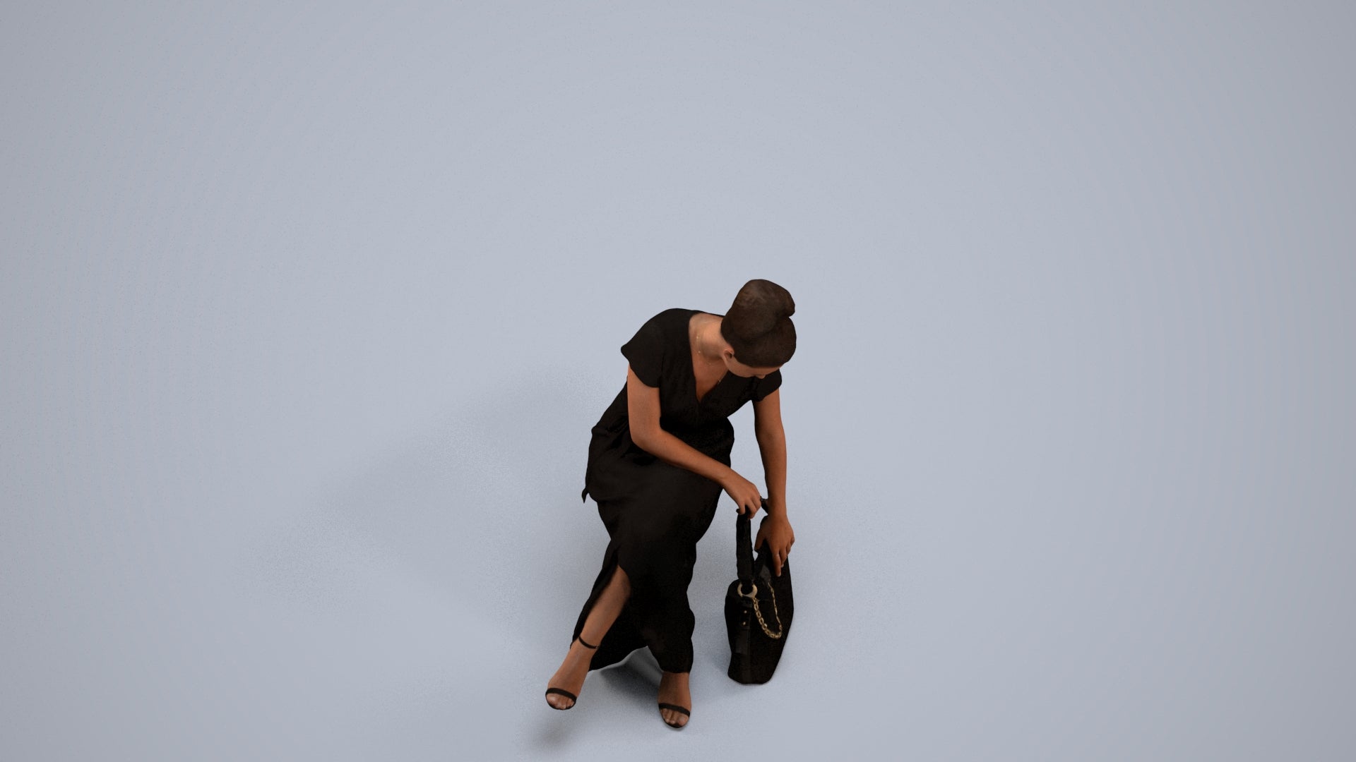 scanned 3D woman formal formalaffairs, photogrammetry people for Enscape and V-Ray, back view render