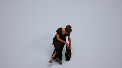 scanned 3D woman formal formalaffairs, photogrammetry people for Enscape and V-Ray, back view render