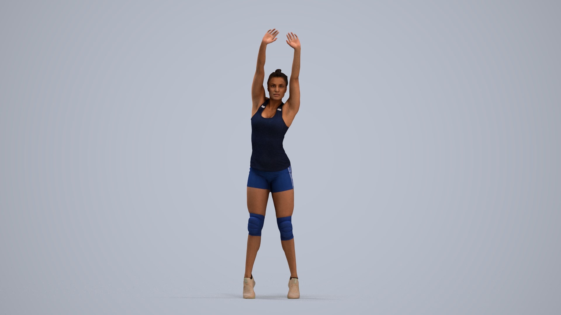 realistic 3D human woman sport, archviz people FBX OBJ for Blender, standing pose render