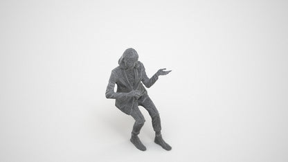 realistic 3D woman business, scanned archviz people for Blender and 3ds Max, wireframe three-quarter view