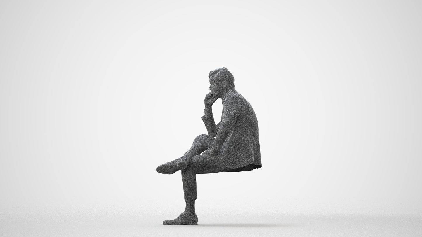 photogrammetry 3D man business, realistic human model archviz FBX, square thumbnail