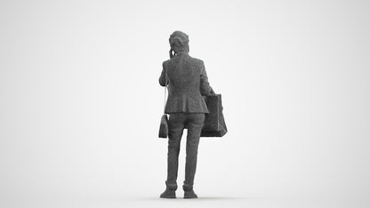 3D people model senior woman casual mix, scanned human for 3ds Max rendering, wireframe front view