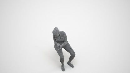 realistic 3D woman casual sitting, scanned archviz people for Blender and 3ds Max, wireframe three-quarter view