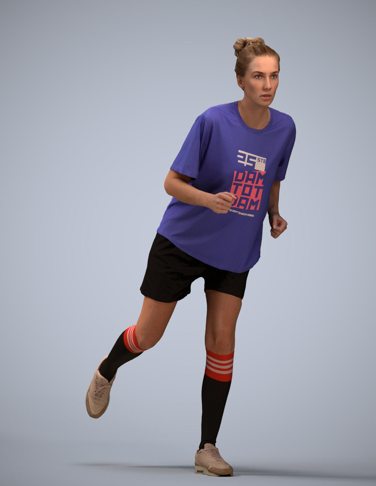 3D scanned woman sport, photorealistic archviz people for Enscape and SketchUp