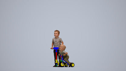 realistic 3D people boy casual kids, render-ready for V-Ray and Corona, FBX OBJ, top-down view render
