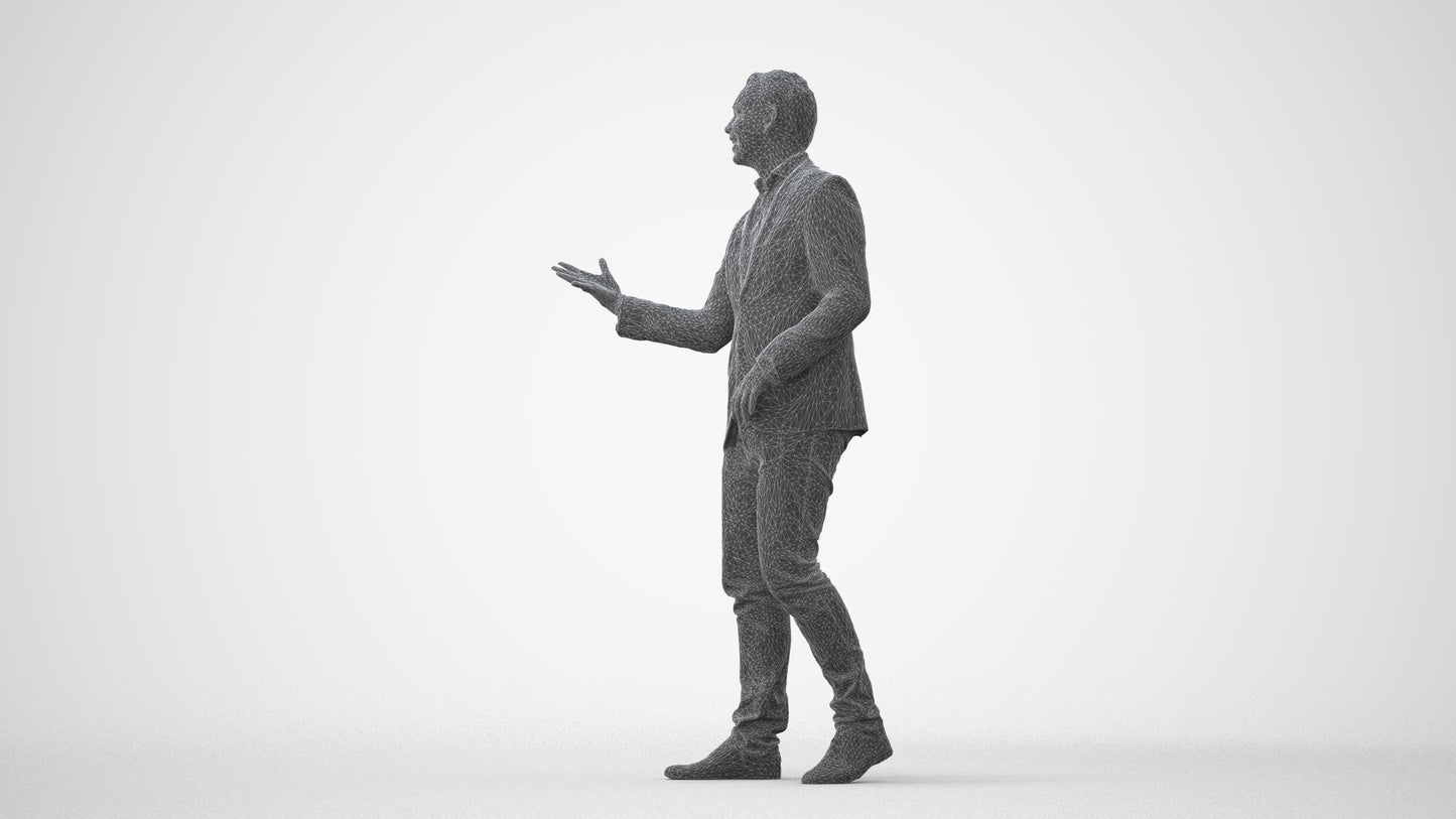 realistic 3D human man business, archviz people FBX OBJ for Blender, square thumbnail